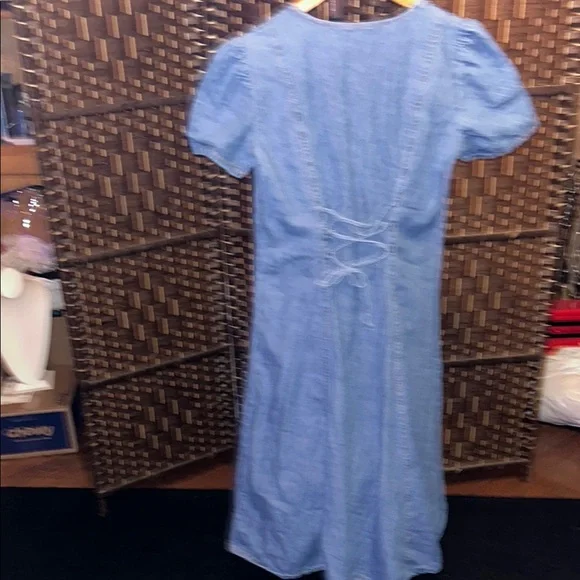 JIM ELLIOT Vintage 90s Blue Denim Button-Down Dress - Picture 6 of 8